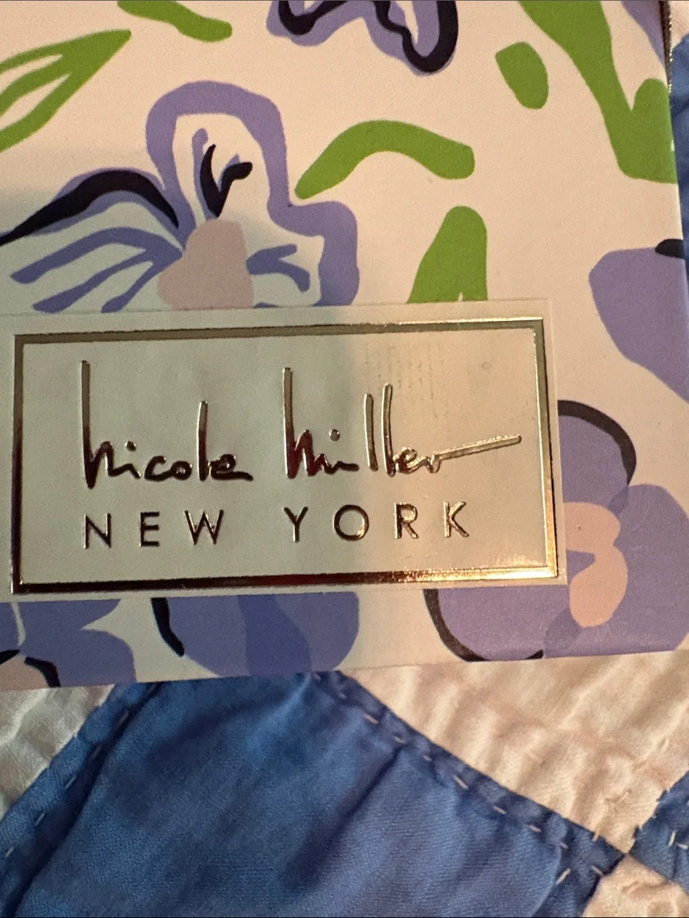 Nicole Miller Purple & Green Floral Notes Notebook with Pen Loop